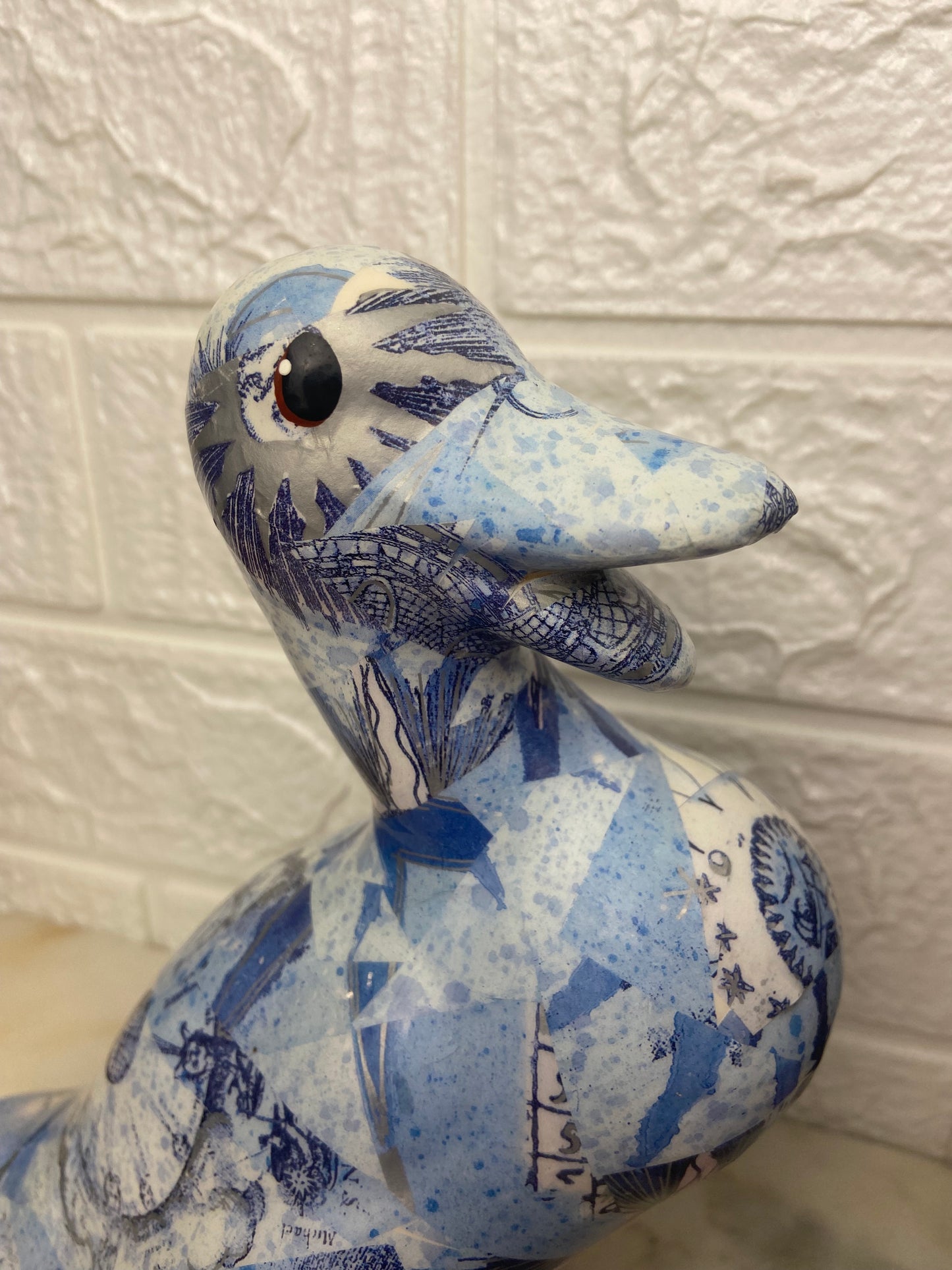 Blue Decoupage Duck