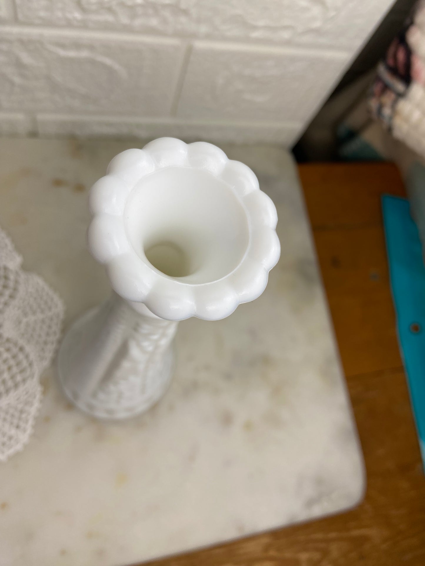 9” Milk Glass Bud Vase by Anchor Hocking