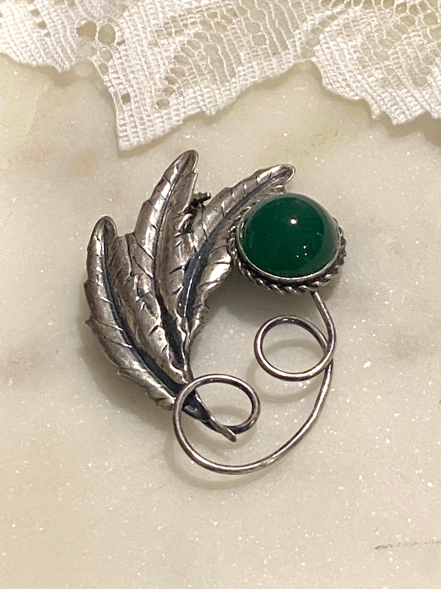 Coro Feather Brooch, Sterling, 925