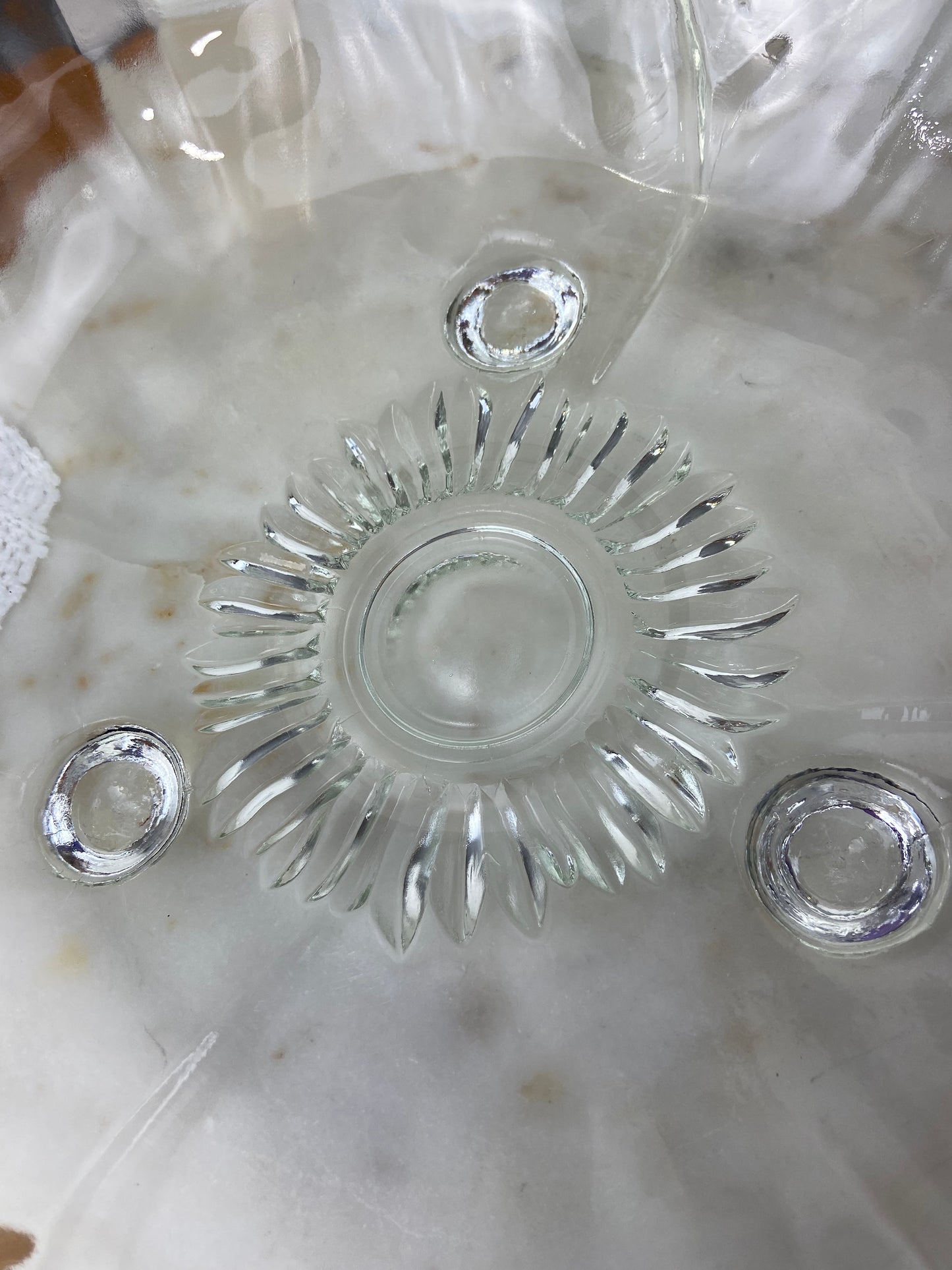 Glass Sunflower Salad Bowl Set by Indiana Glass