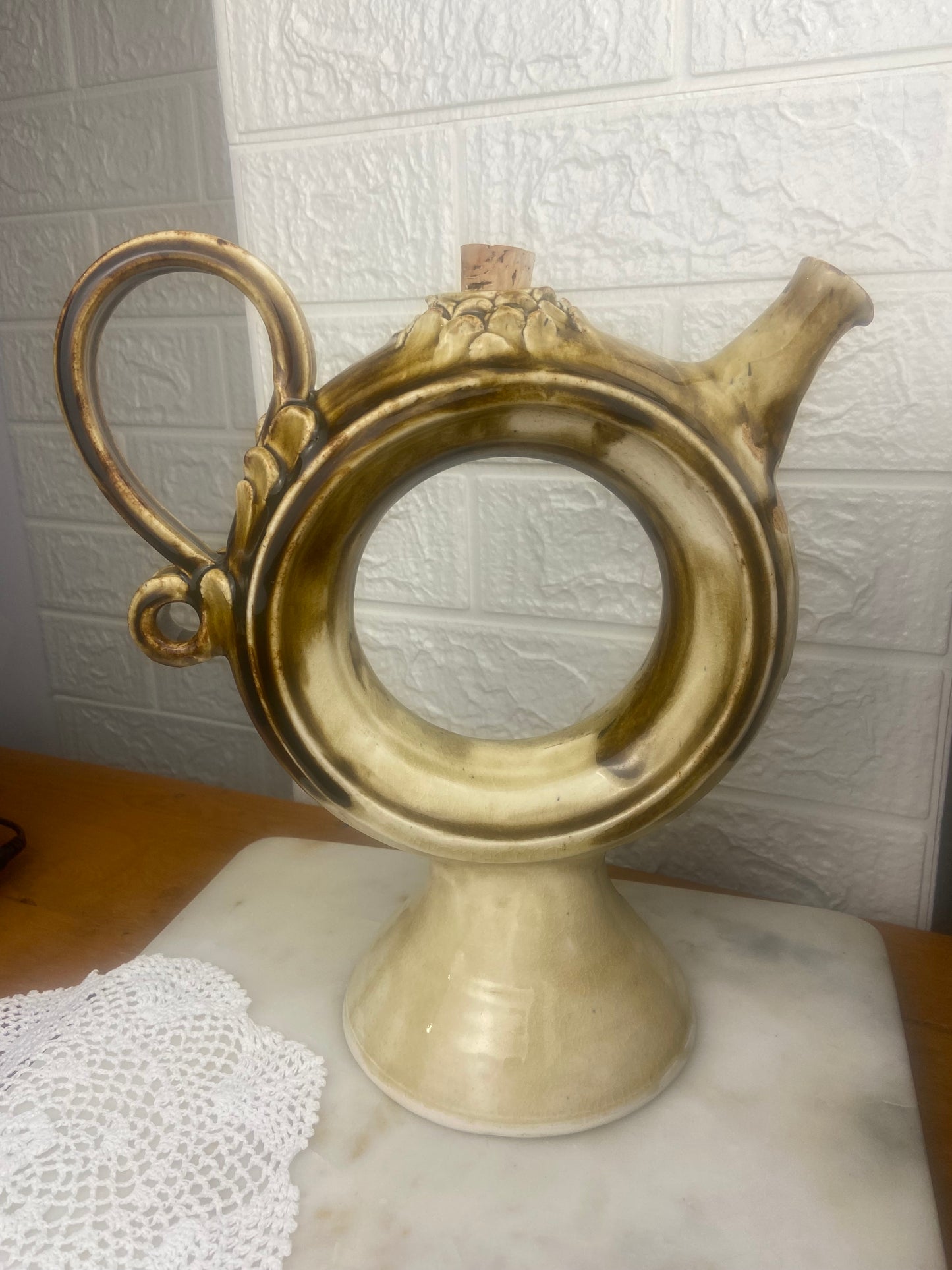 Large Handmade Ring Teapot; Pottery