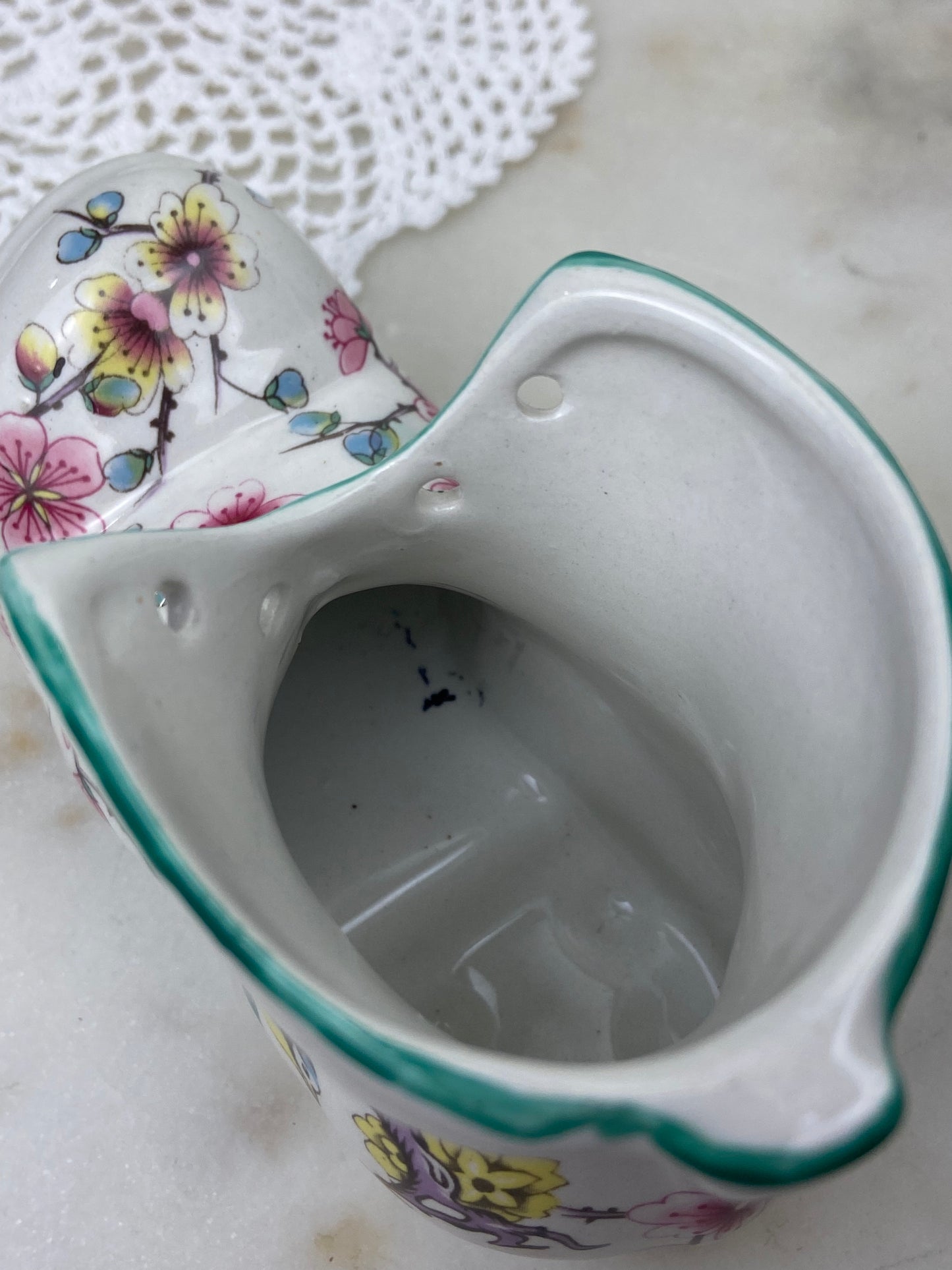 Old Foley James Kent Ltd. Porcelain Boot; Chinese Rose Pattern