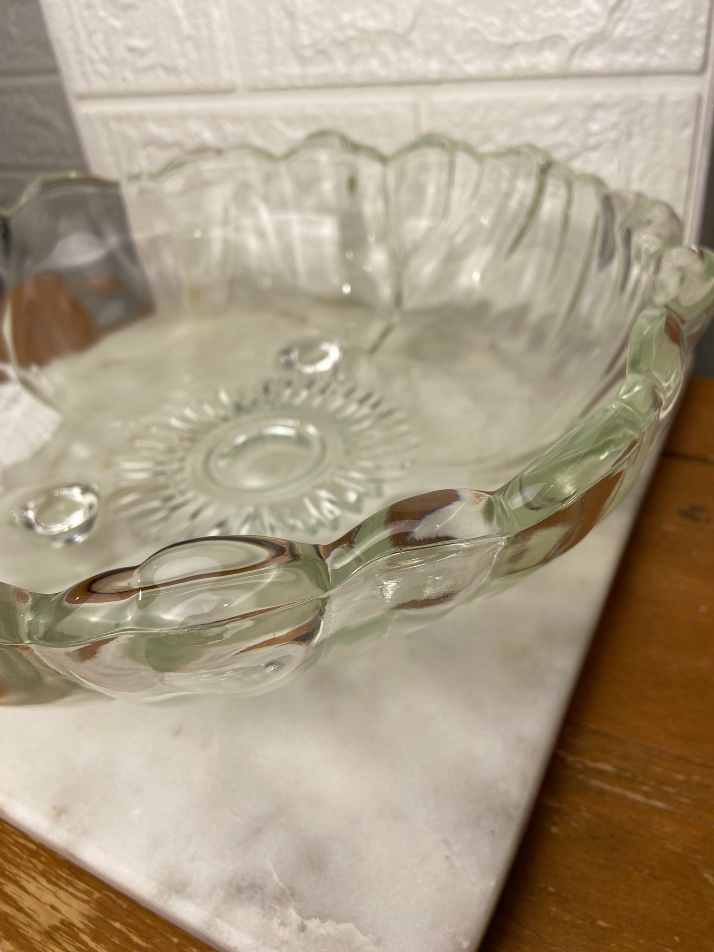 Glass Sunflower Salad Bowl Set by Indiana Glass