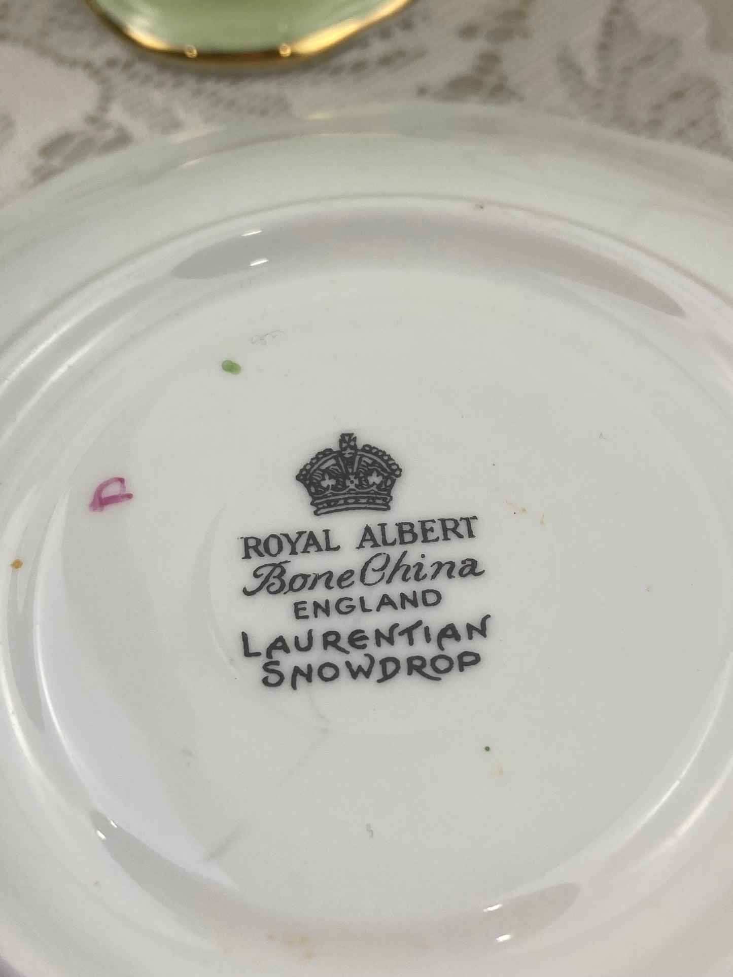 Royal Albert Bone China Saucer | Lorentian Snowdrop Pattern