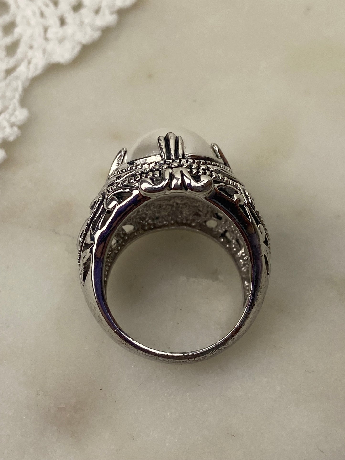 Metal and Faux Pearl Ring by Premier Designs