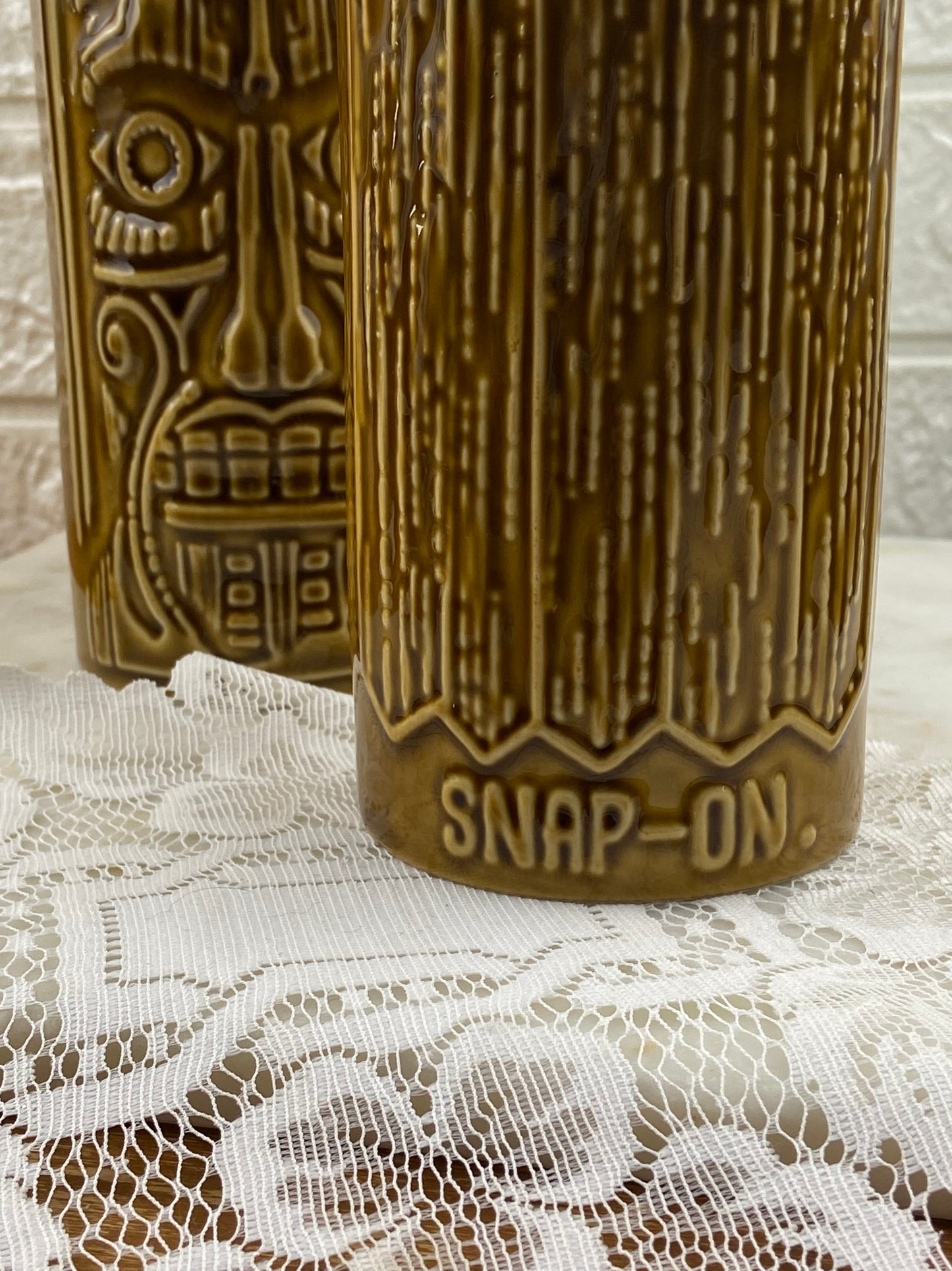 Set of 4 x Ceramic Tiki Tumblers by Snap-On Tools | 20 oz.