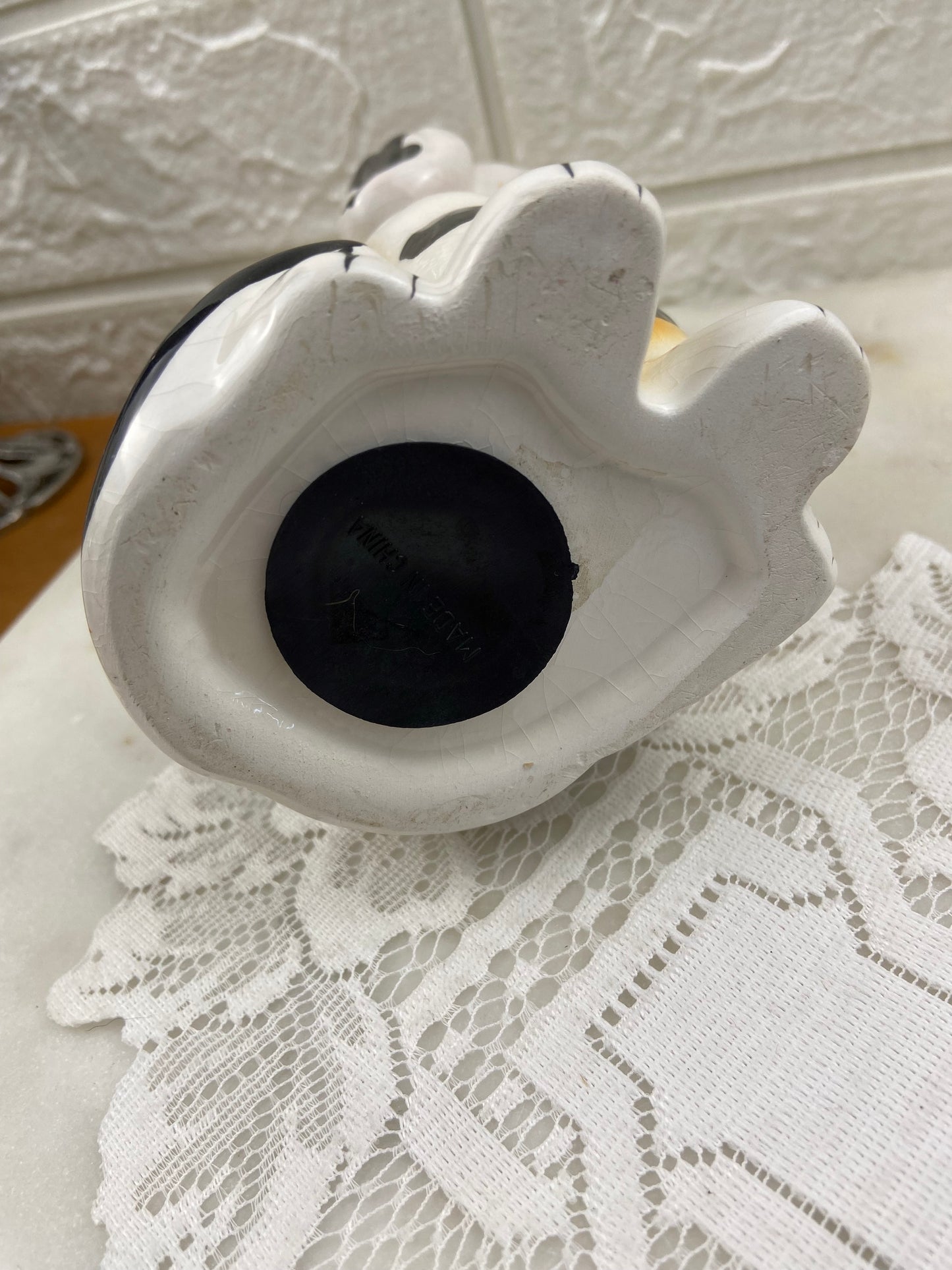 Hand Painted Ceramic Dog Coin Bank