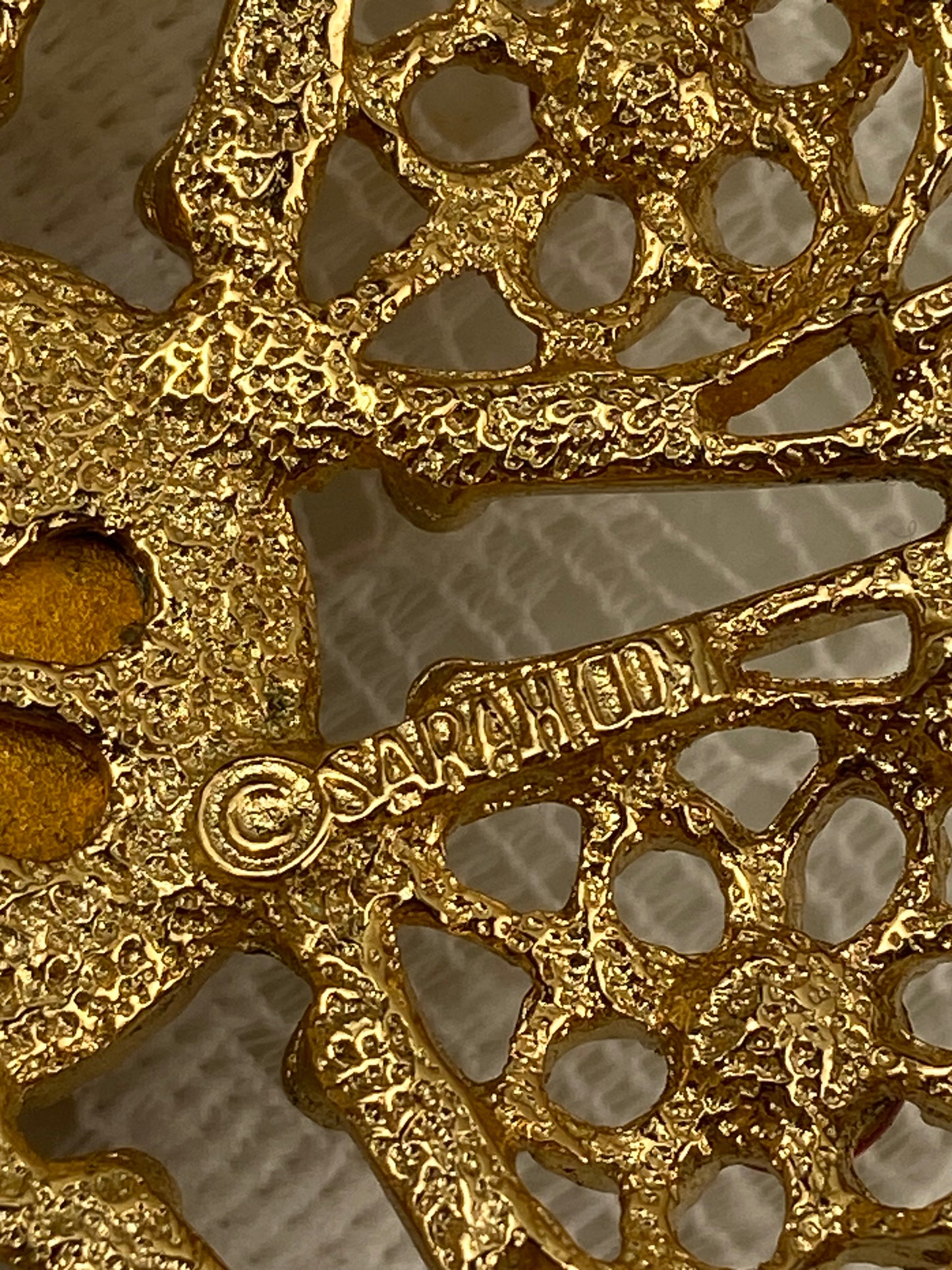 Large Gold Tone Serenade Brooch by Sarah Coventry