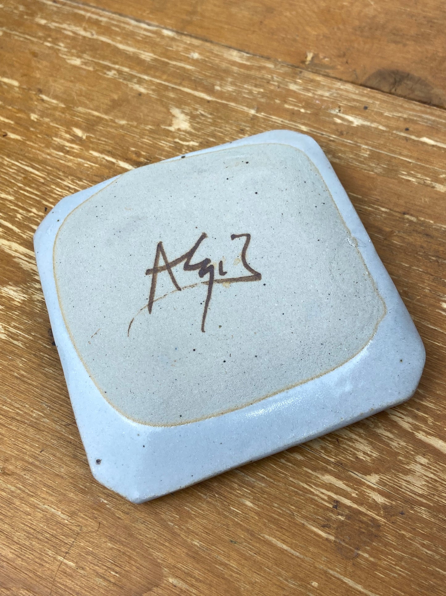 Small Square Hand painted Pottery Trinket Dish
