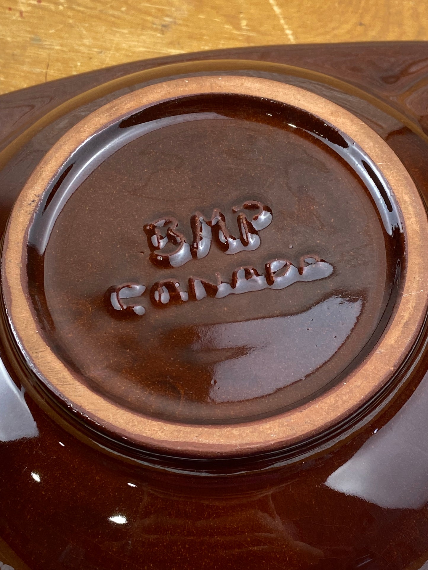Rare Brown and Yellow ‘Harvest Gold’ Ashtray by Blue Mountain Pottery