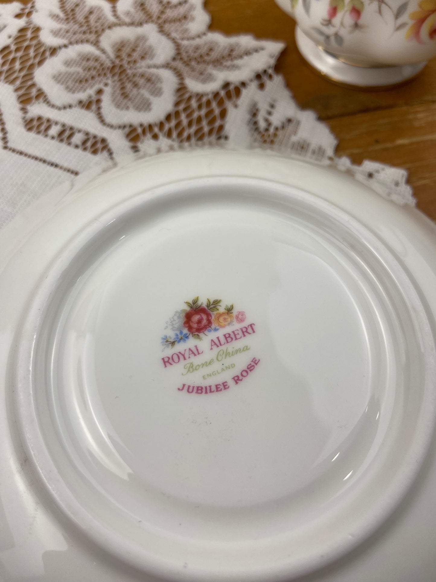 Royal Albert Bone China Saucer | Jubilee Rose Pattern