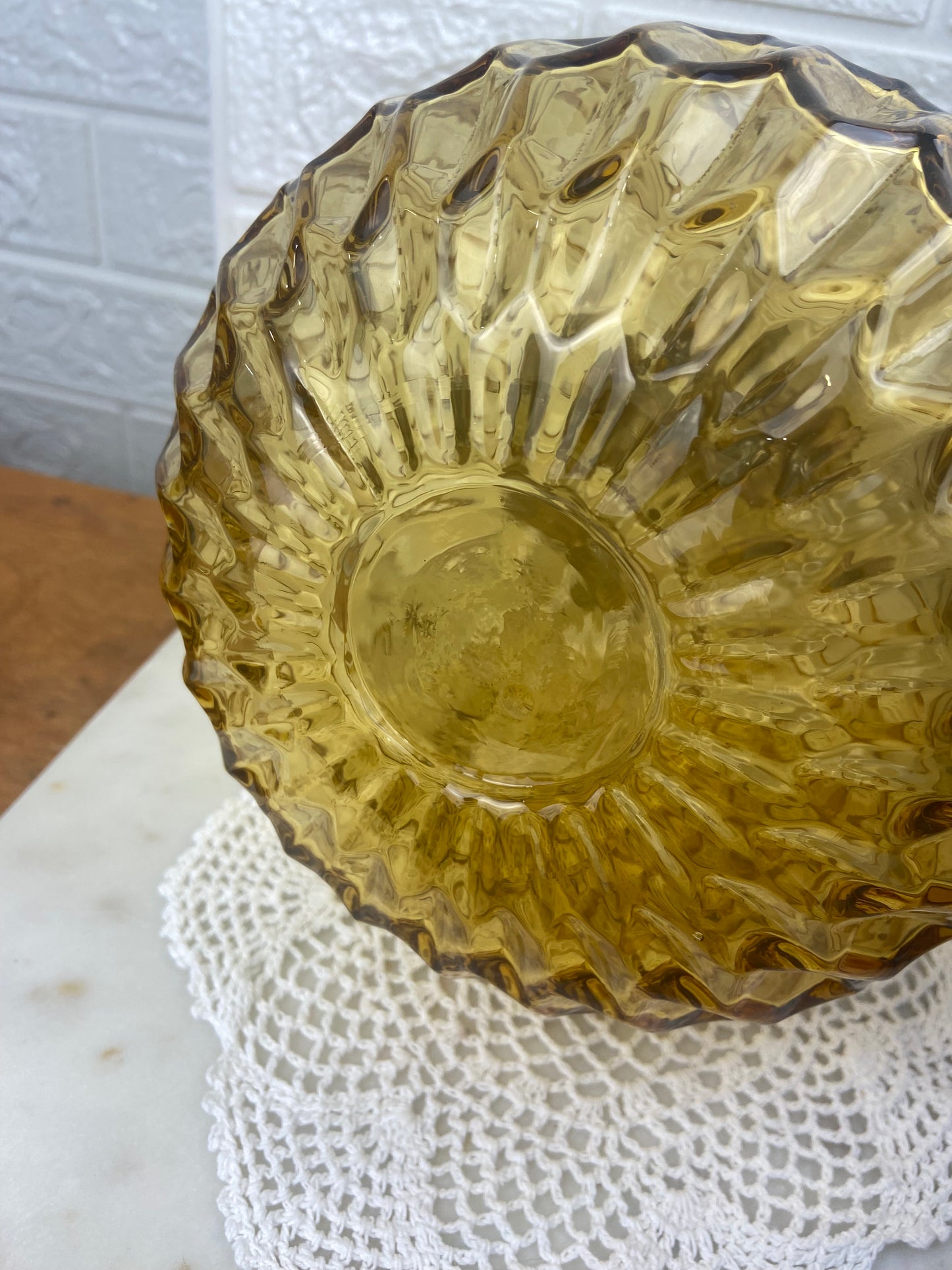 Hand Turned Amber Glass Pumpkin