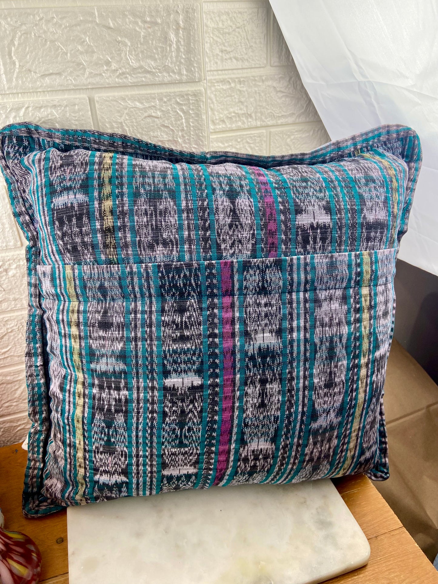 Hand Crafted Mexican Embroidered Pillow Cover with Pillow Insert