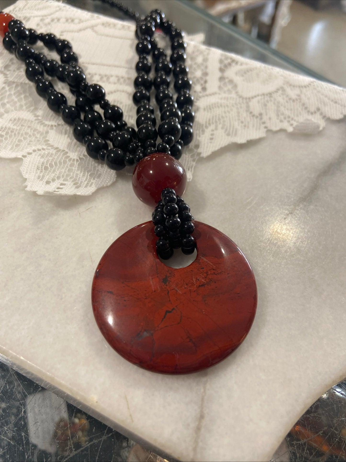 Red Jasper & Onyx Necklace