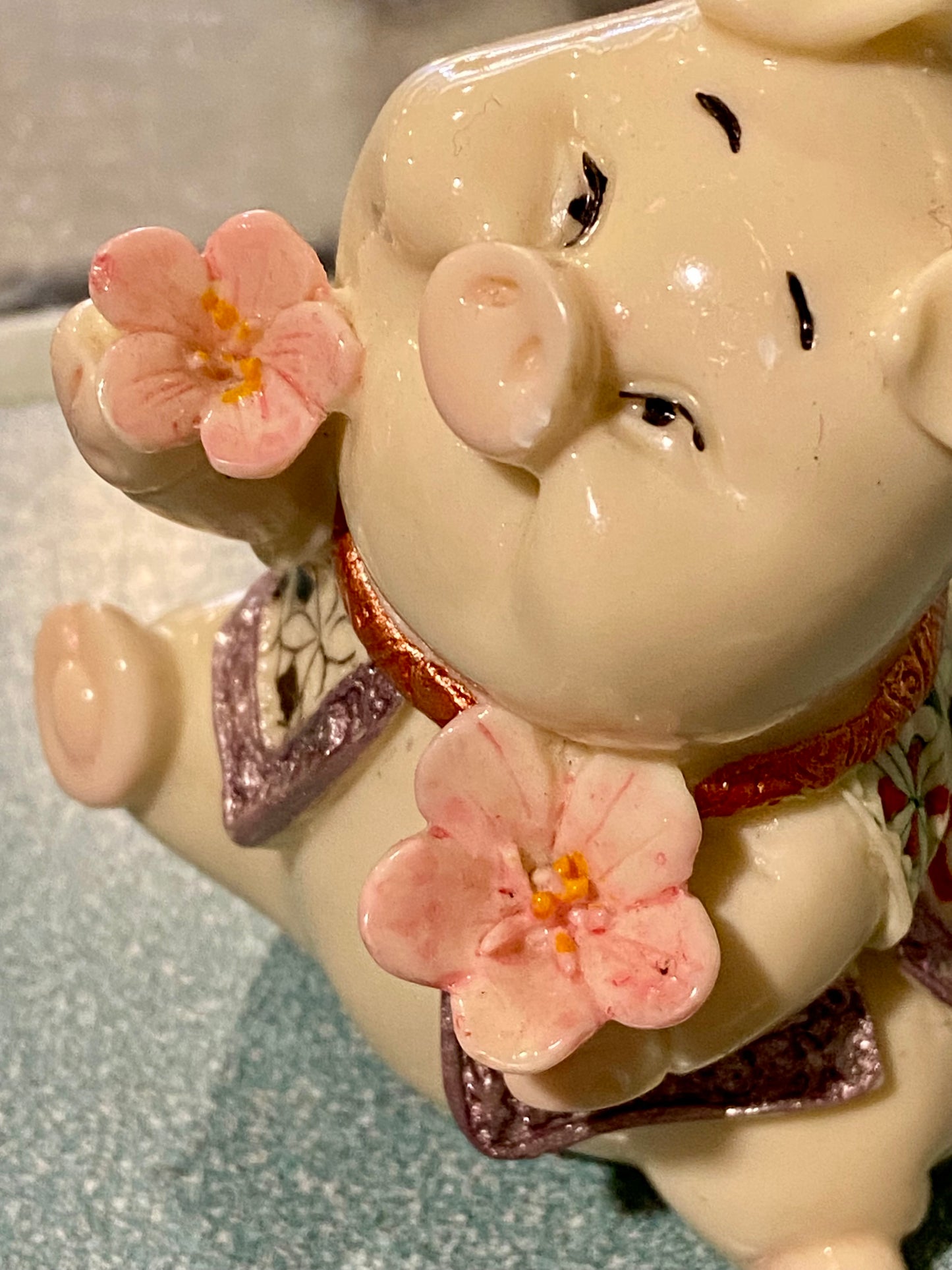 Hand Painted Happy Pig in Waistcoat | Porcelain