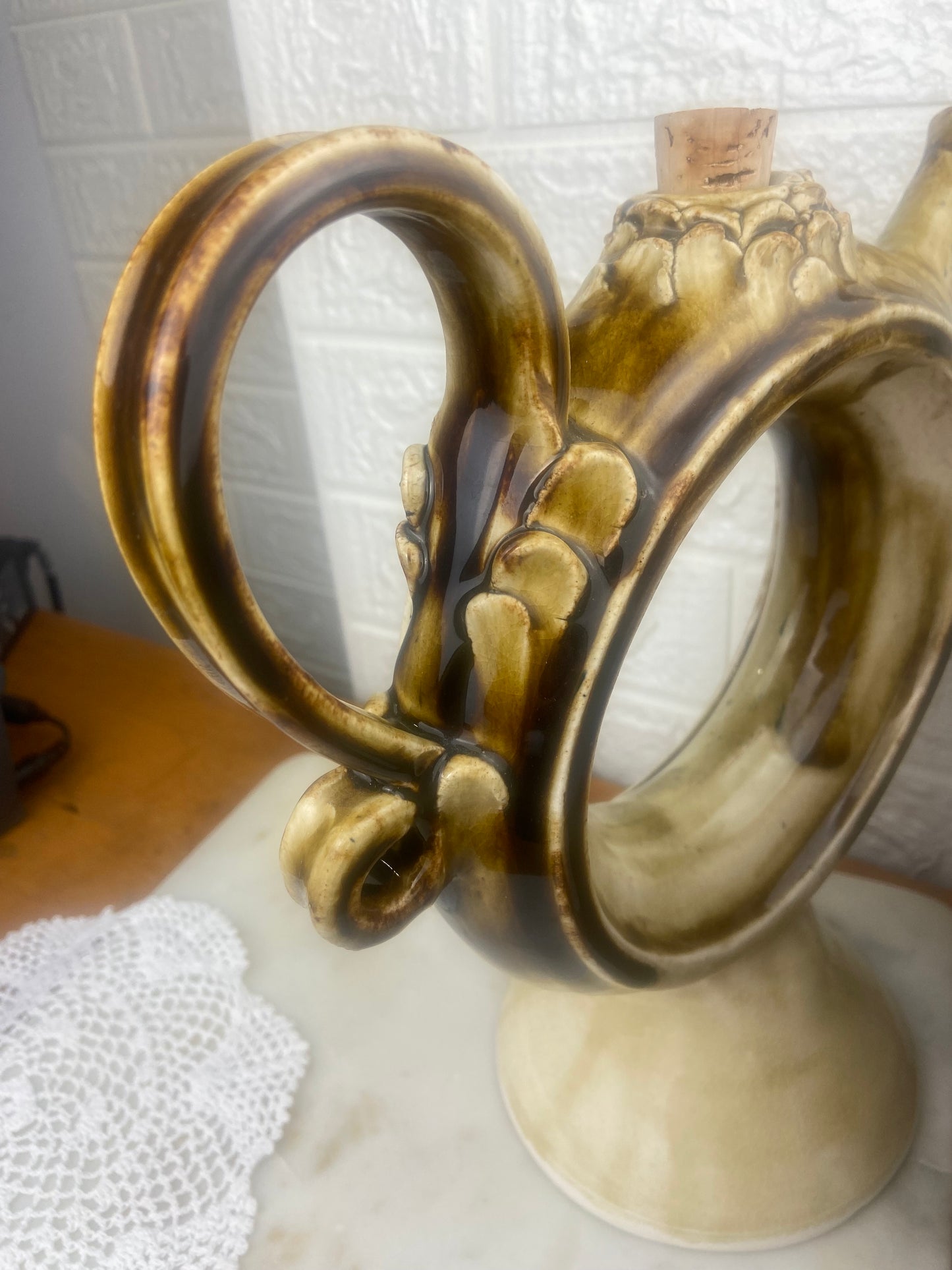 Large Handmade Ring Teapot; Pottery