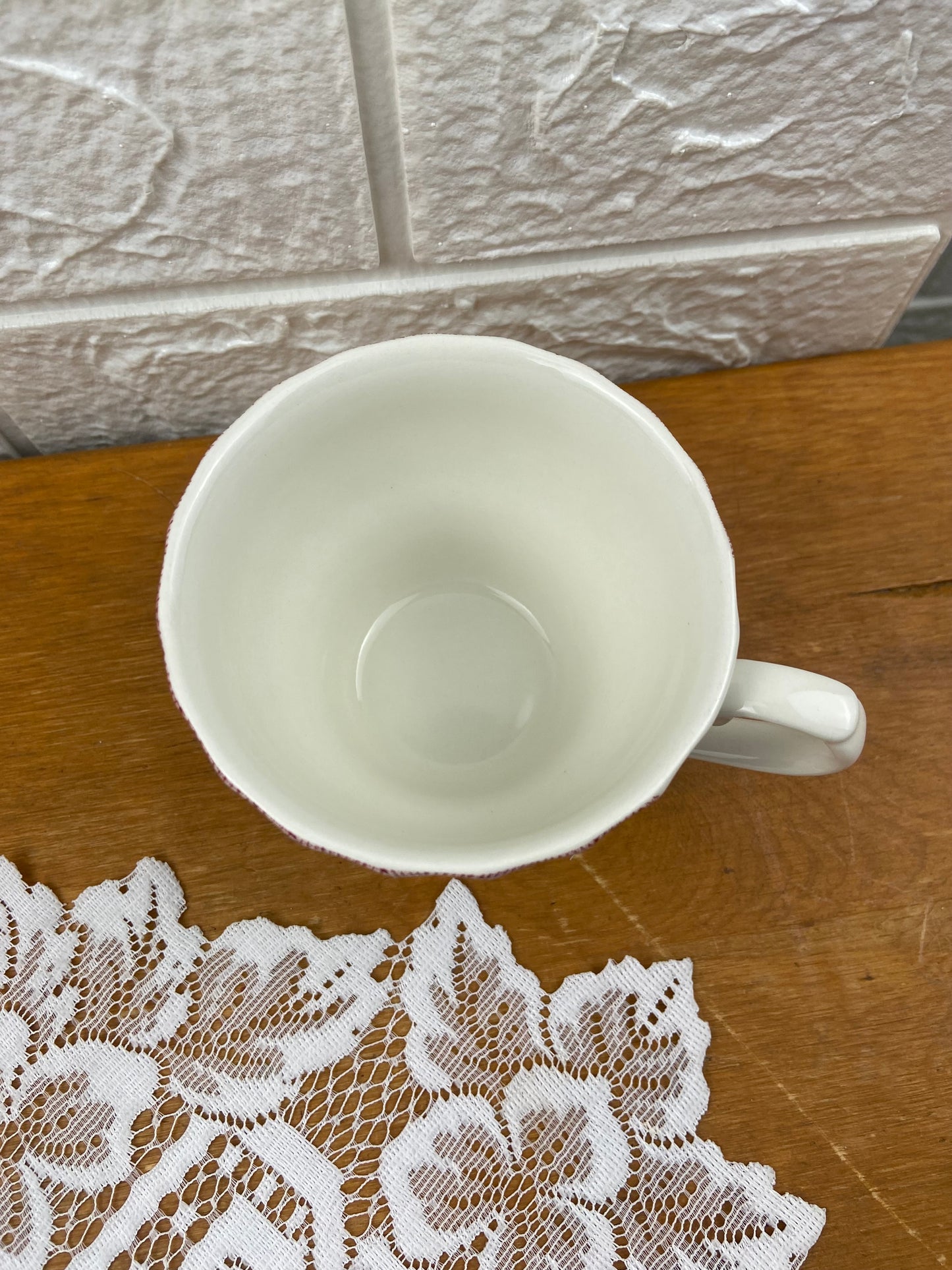 Pink Porcelain Teacup by Churchill | ‘The Brook’ Pattern