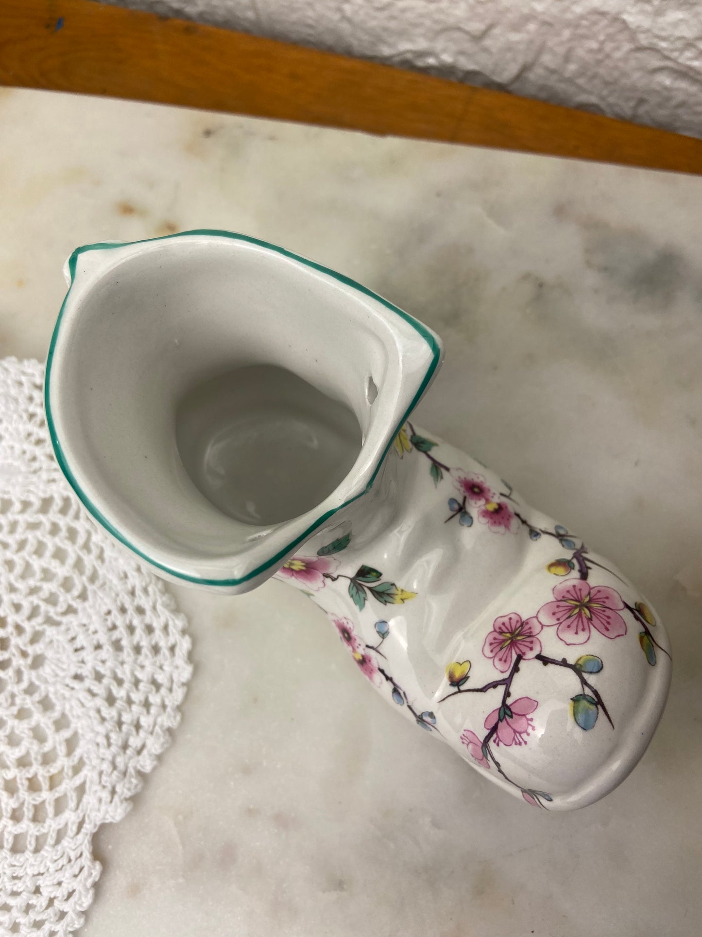 Old Foley James Kent Ltd. Porcelain Boot; Chinese Rose Pattern
