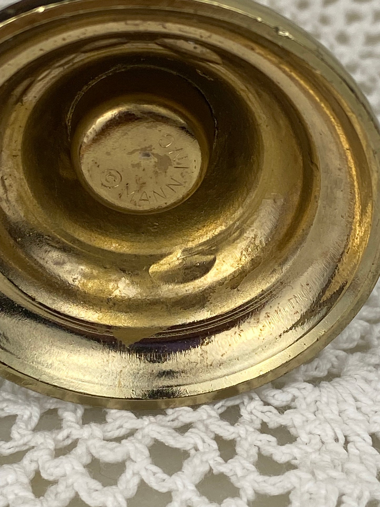 Brass and Enamel Pink Rose by Mann Inc.