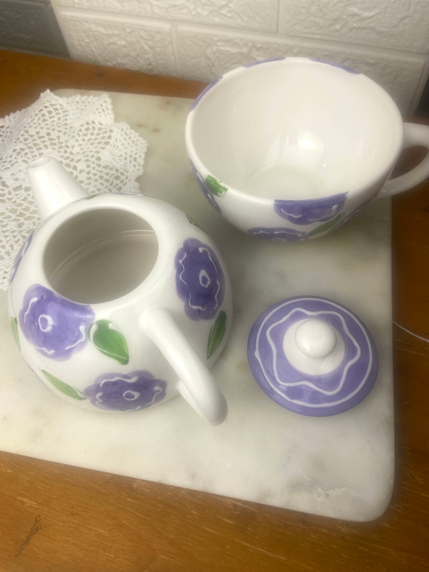 Hand Painted Teapot for One