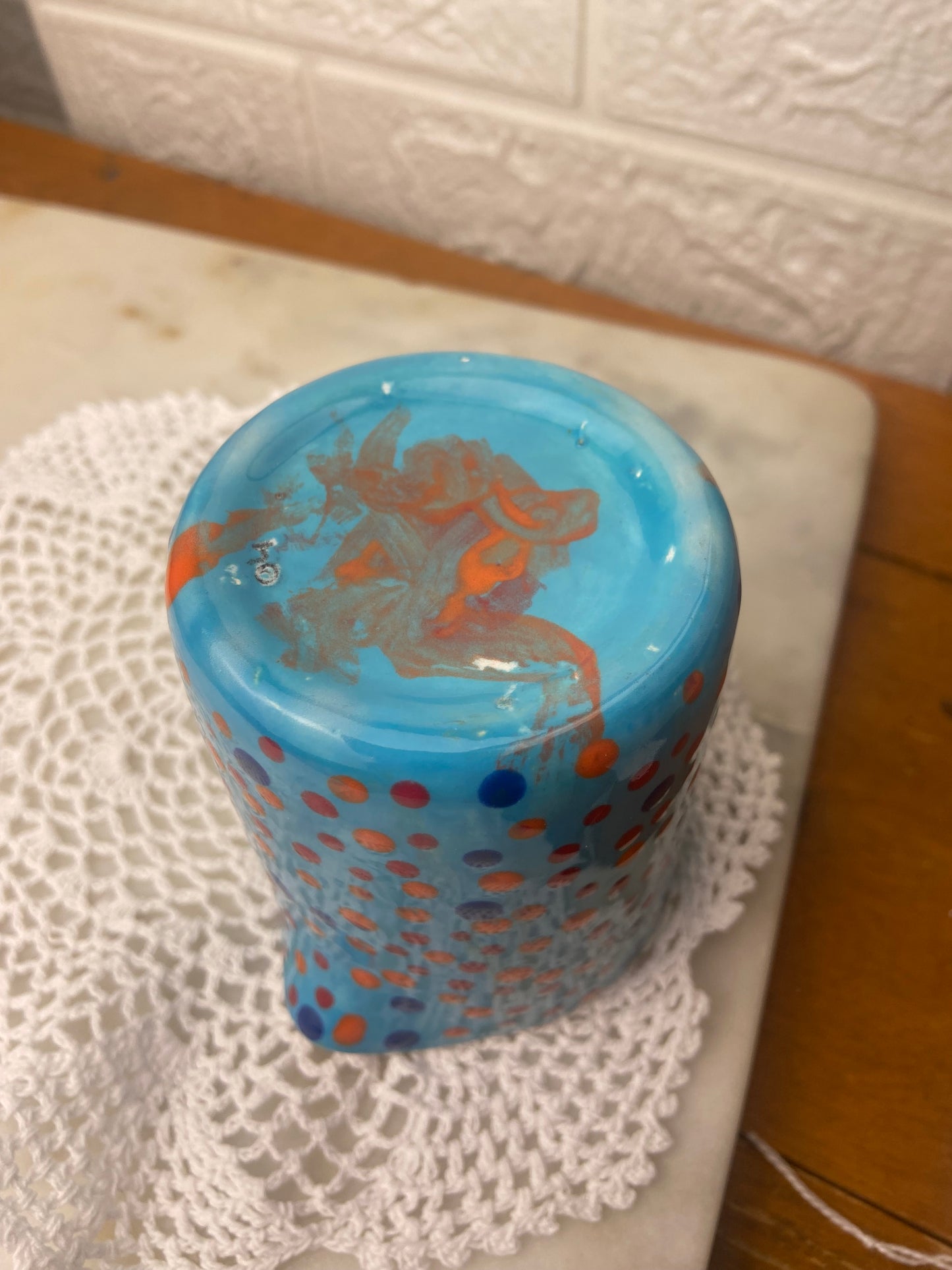 Blue Polka Dot Ceramic Creamer