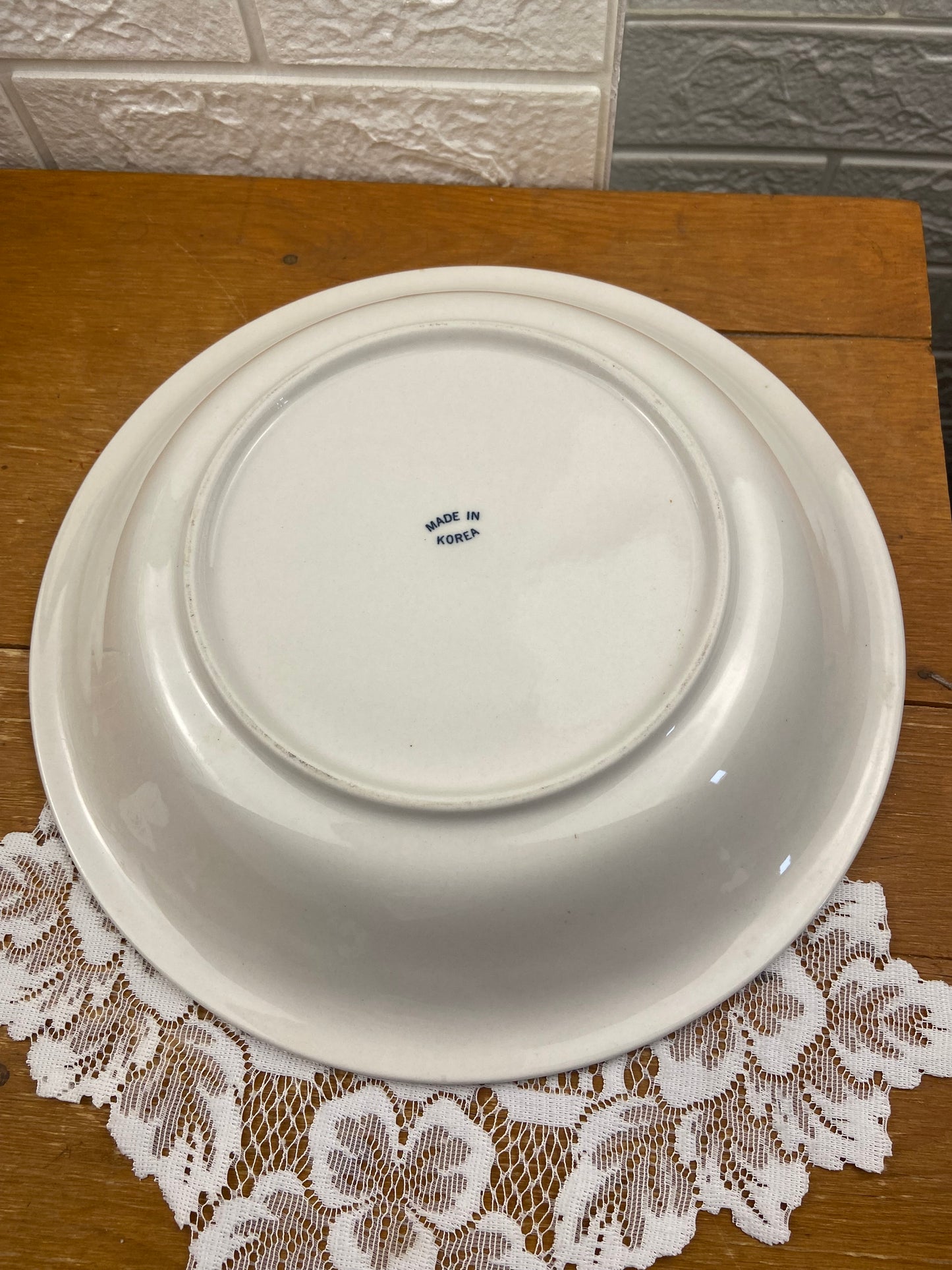10.5” Vintage Festival Stoneware Pie Plate | Green Apples / Apple Pie Recipe Design