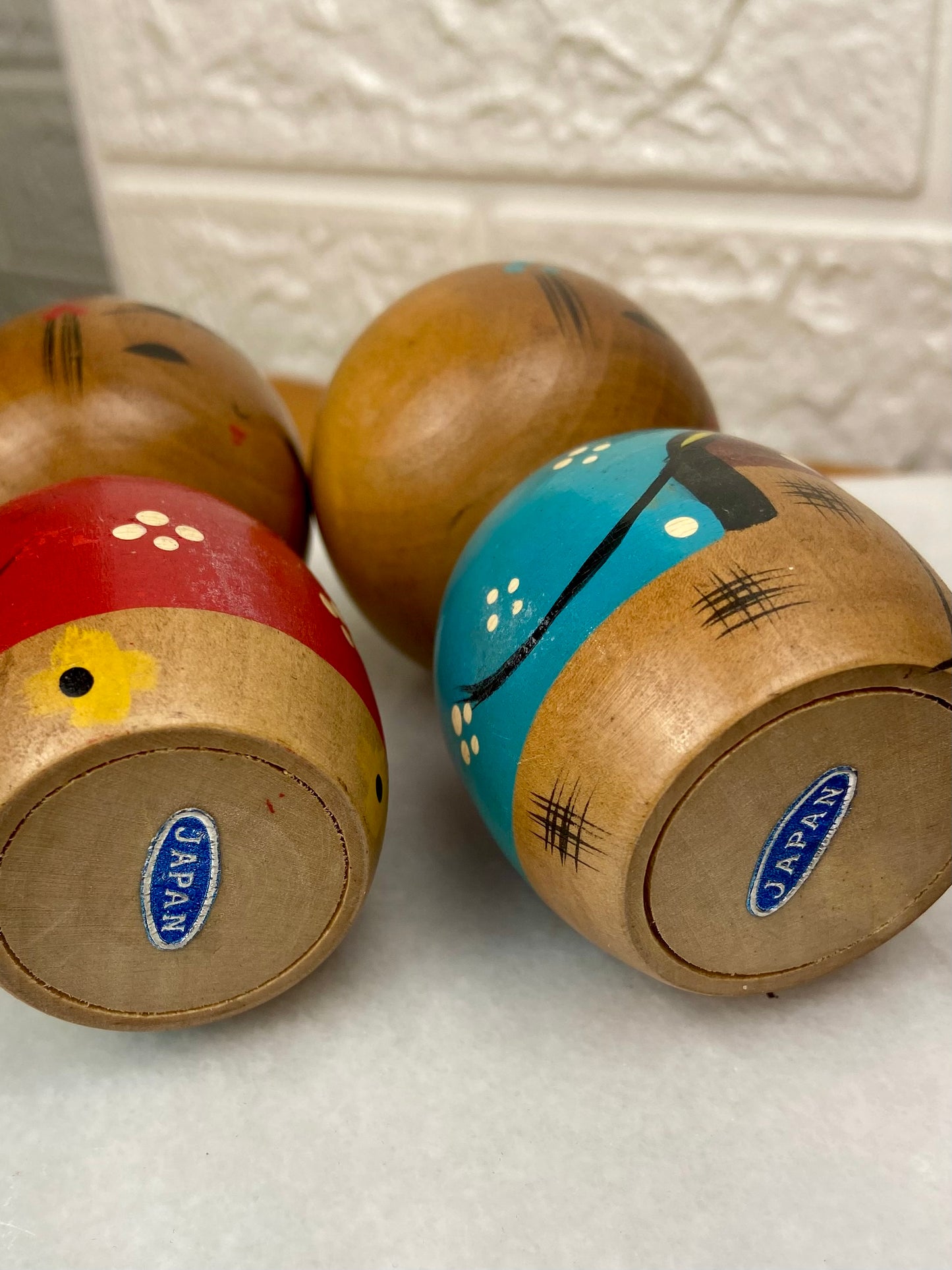 Handcrafted Japanese Wooden Wobble Heads Salt & Pepper Shakers