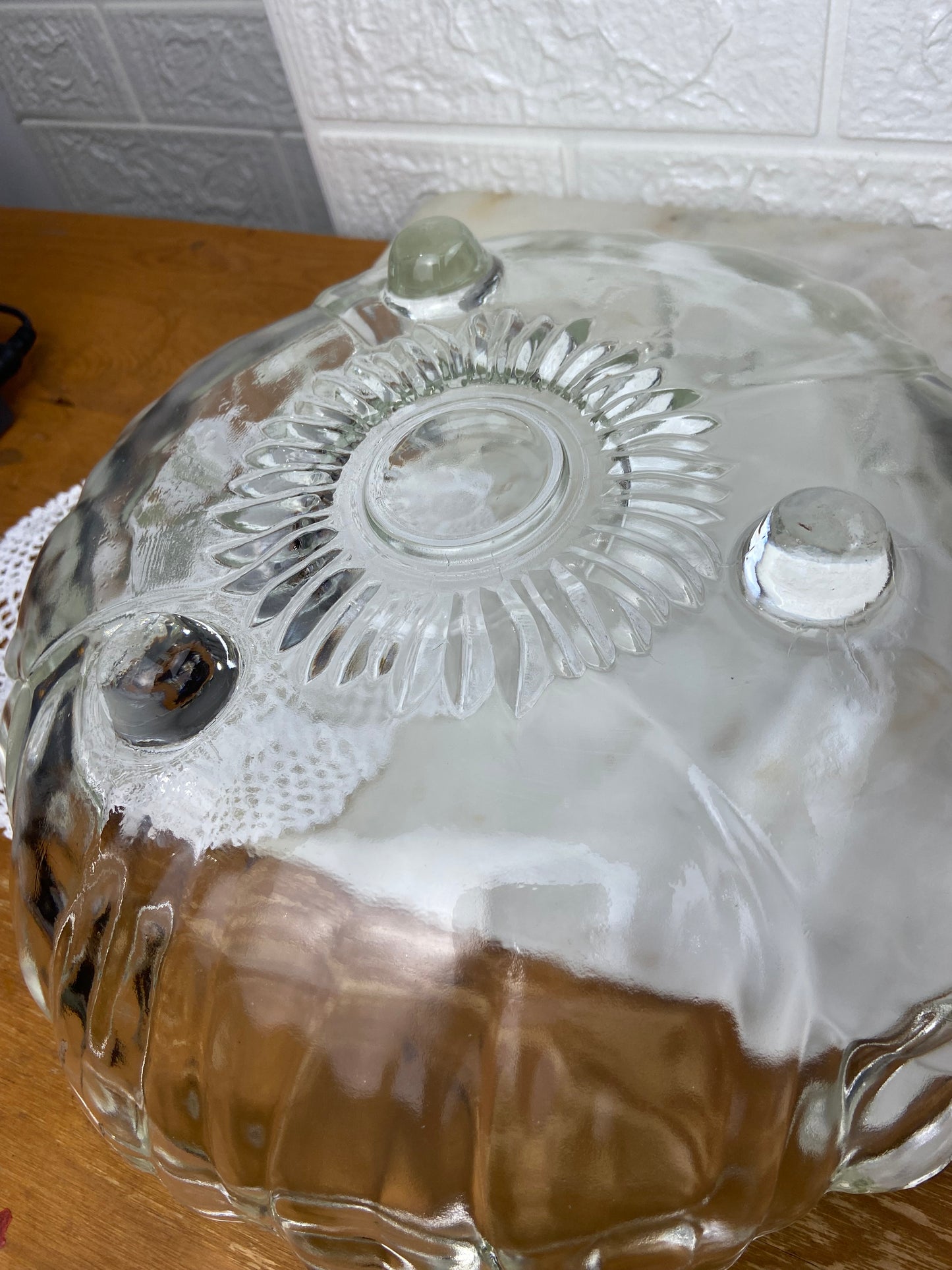 Glass Sunflower Salad Bowl Set by Indiana Glass