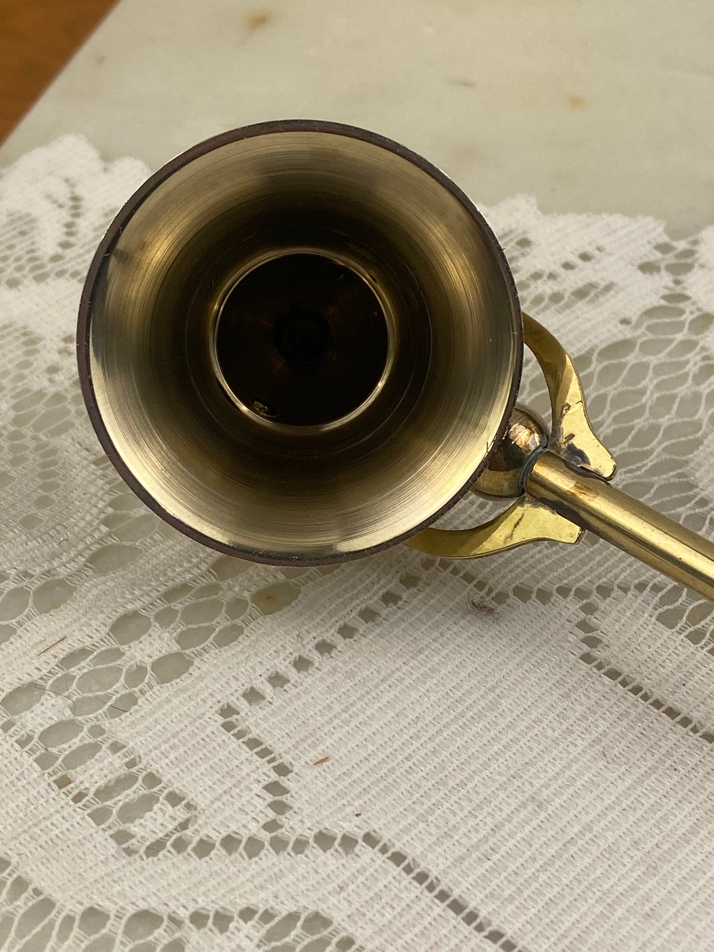 Polished Brass Bell-Shaped Candle Snuffer