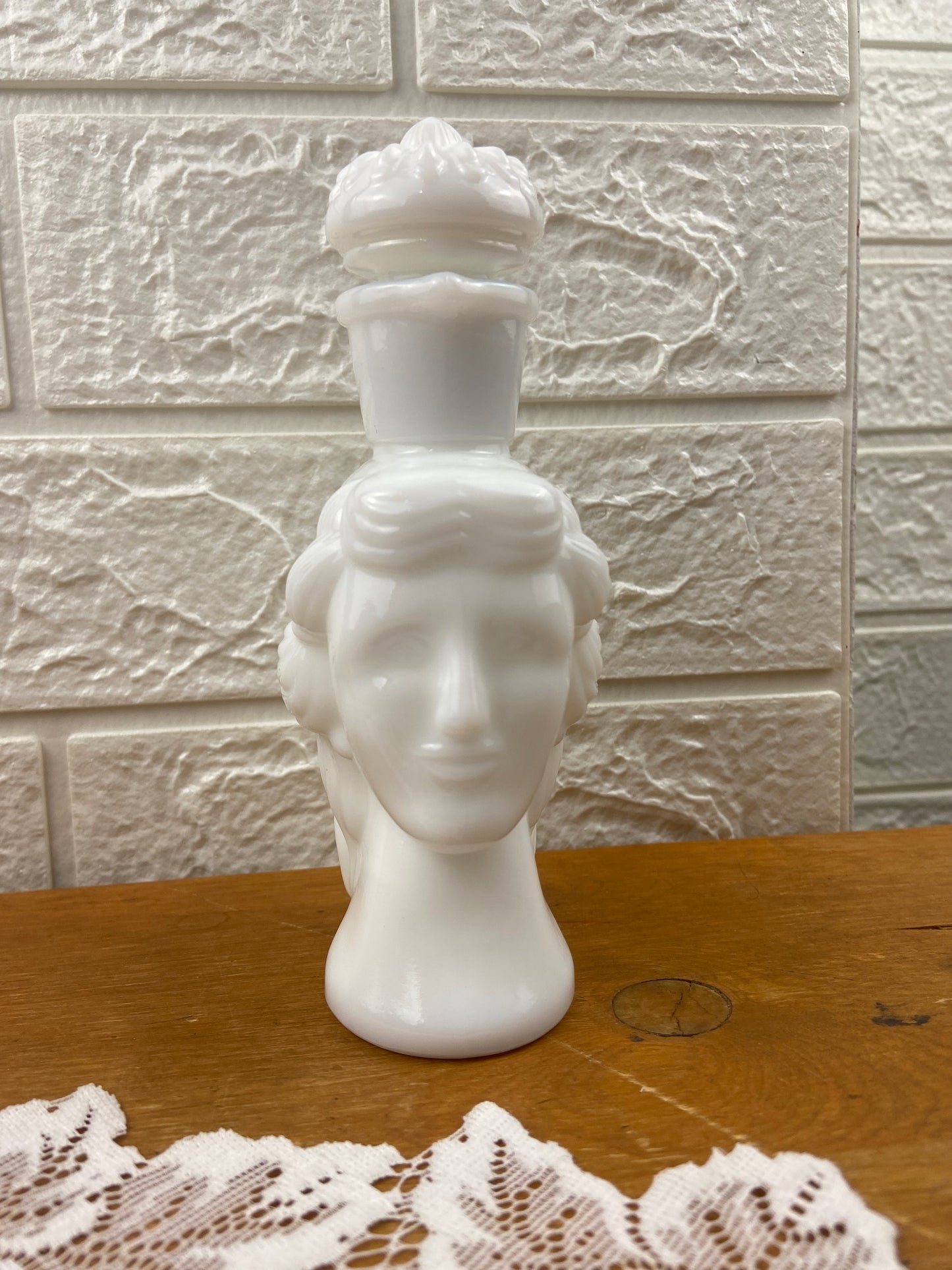 Vintage Avon | Grecian Pitcher Milk Glass Cologne Decanter [Empty]