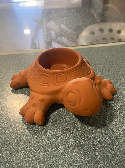 Retired Terracotta Tea Light Votive by Partylite | Turtle Frog Snail