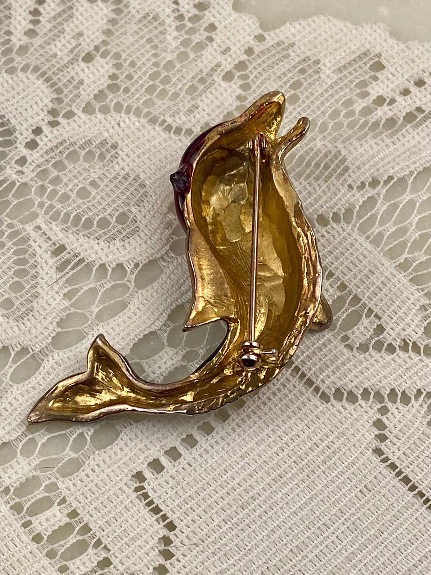 Colourful Enamel Dolphin Brooch