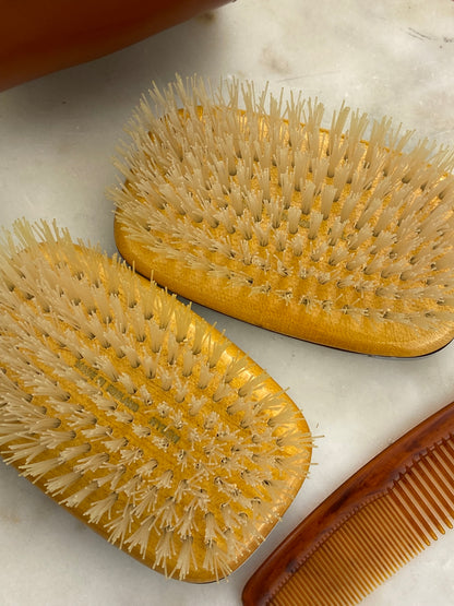 Brush & Comb Set in Leather Case