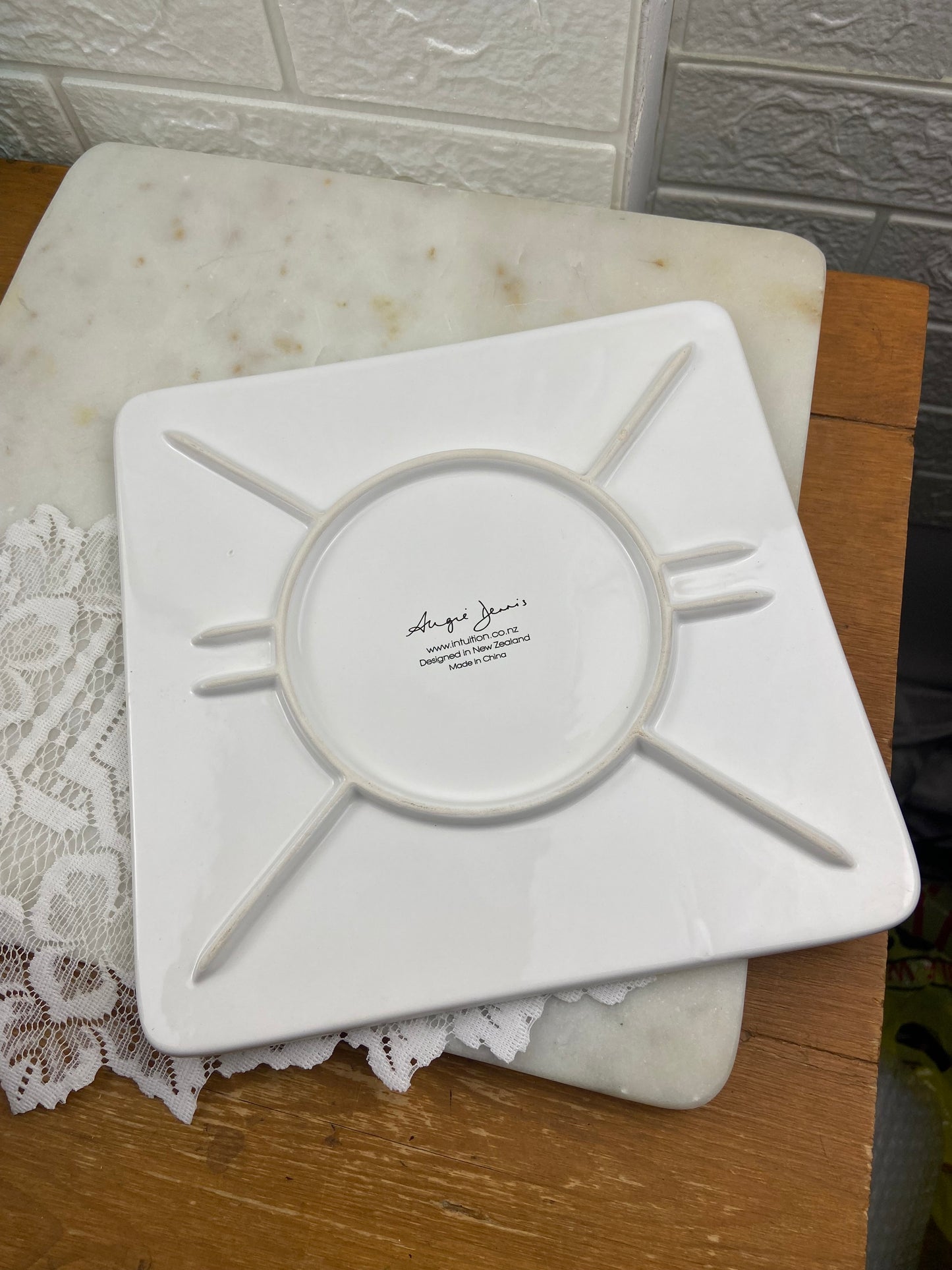 Ceramic Trivet with Pohutukawa Blossom by New Zealand Artist Angie Dennis