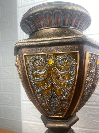 13” Brown and Amber Vase