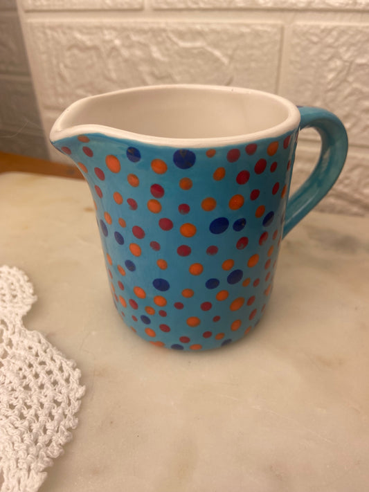 Blue Polka Dot Ceramic Creamer