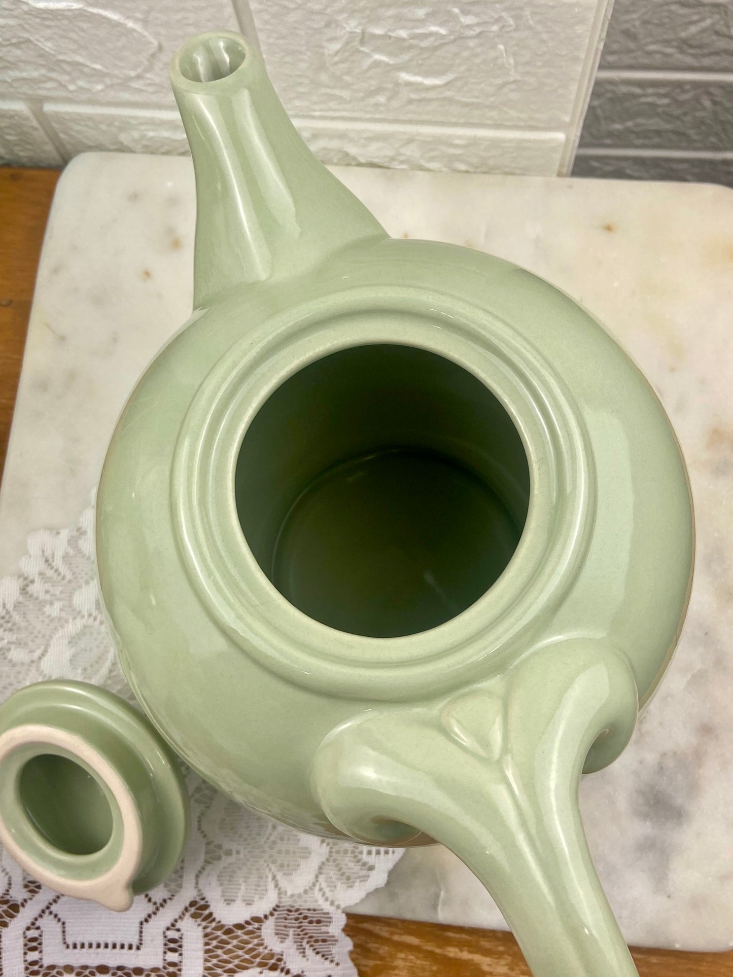 Sea foam Green Ceramic Teapot by Betty Singer | 64 oz