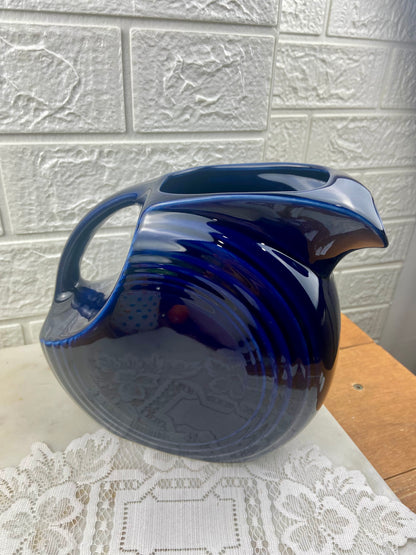 Fiesta Art Deco Disk Pitcher in Cobalt Blue