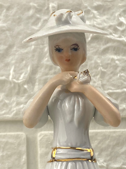Small Porcelain Figurine | Woman with a Flower
