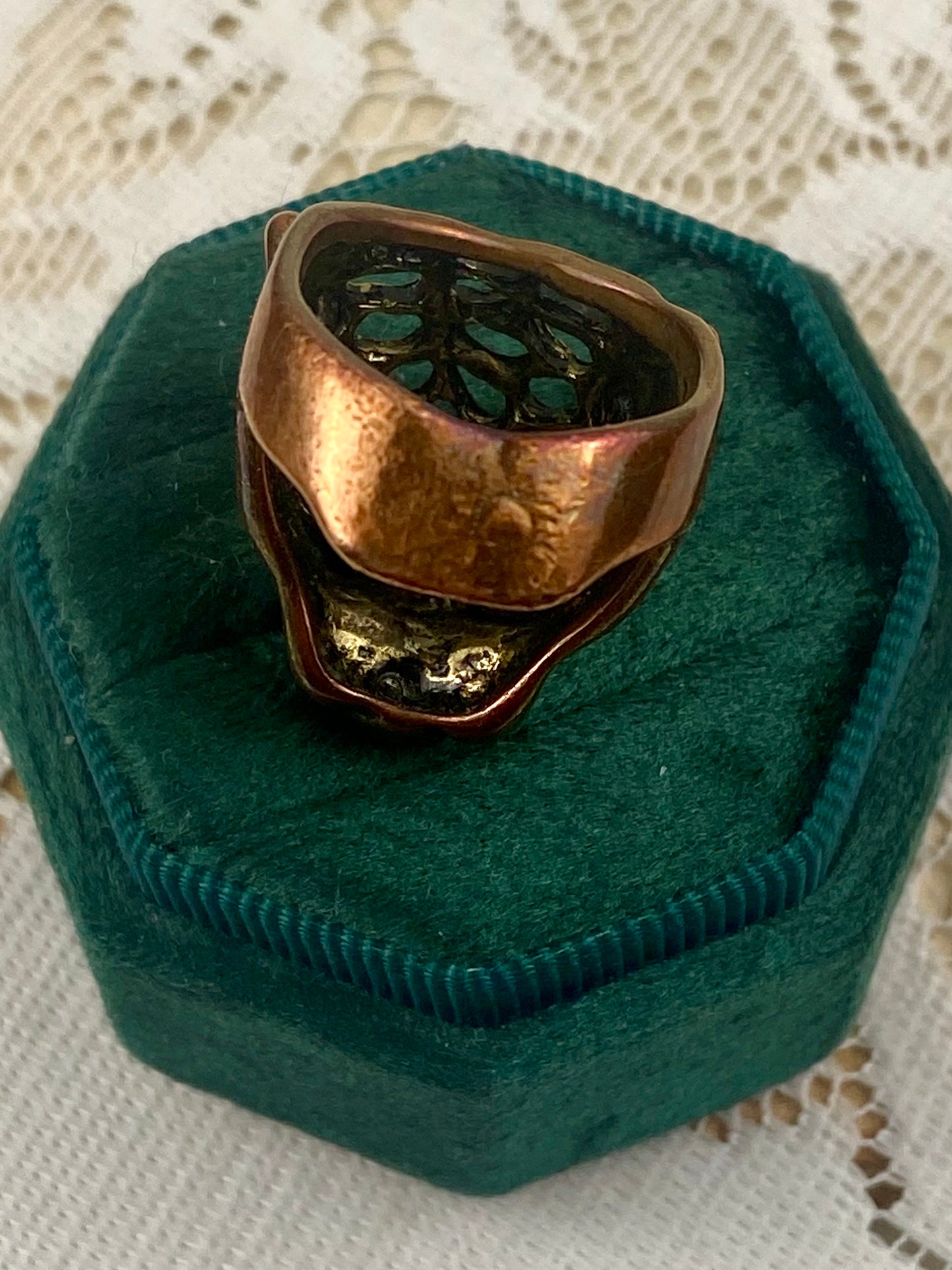 Brass Panther Head Ring [Size 8]