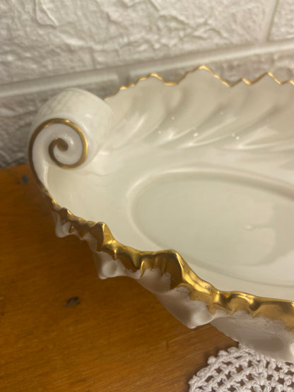 Lenox Acanthus Leaf Dish with 24K Gold Trim