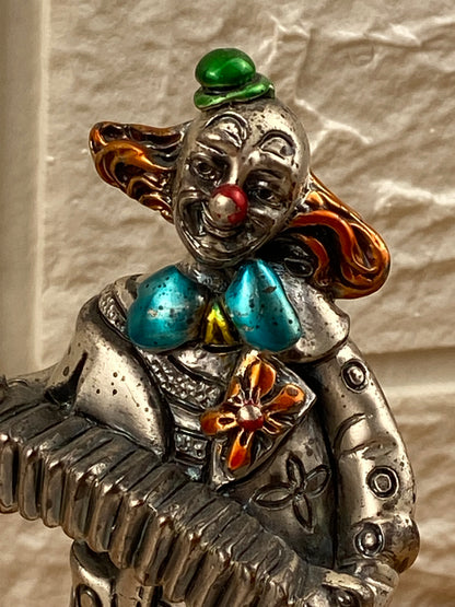 Silver Plated Clown Figurine by Bongelli | Musician