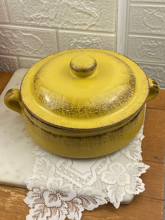 Yellow Terracotta Casserole Dish by De Silva Pottery, Italy