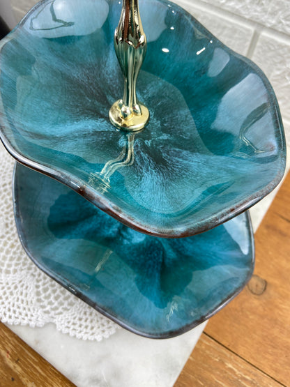 Ceramic Tiered Sandwich Tray by Blue Mountain Pottery