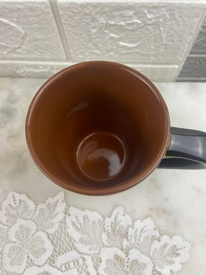 Textured Hand Painted Terracotta Coffee Mug with Sunflower Pattern by Pier 1