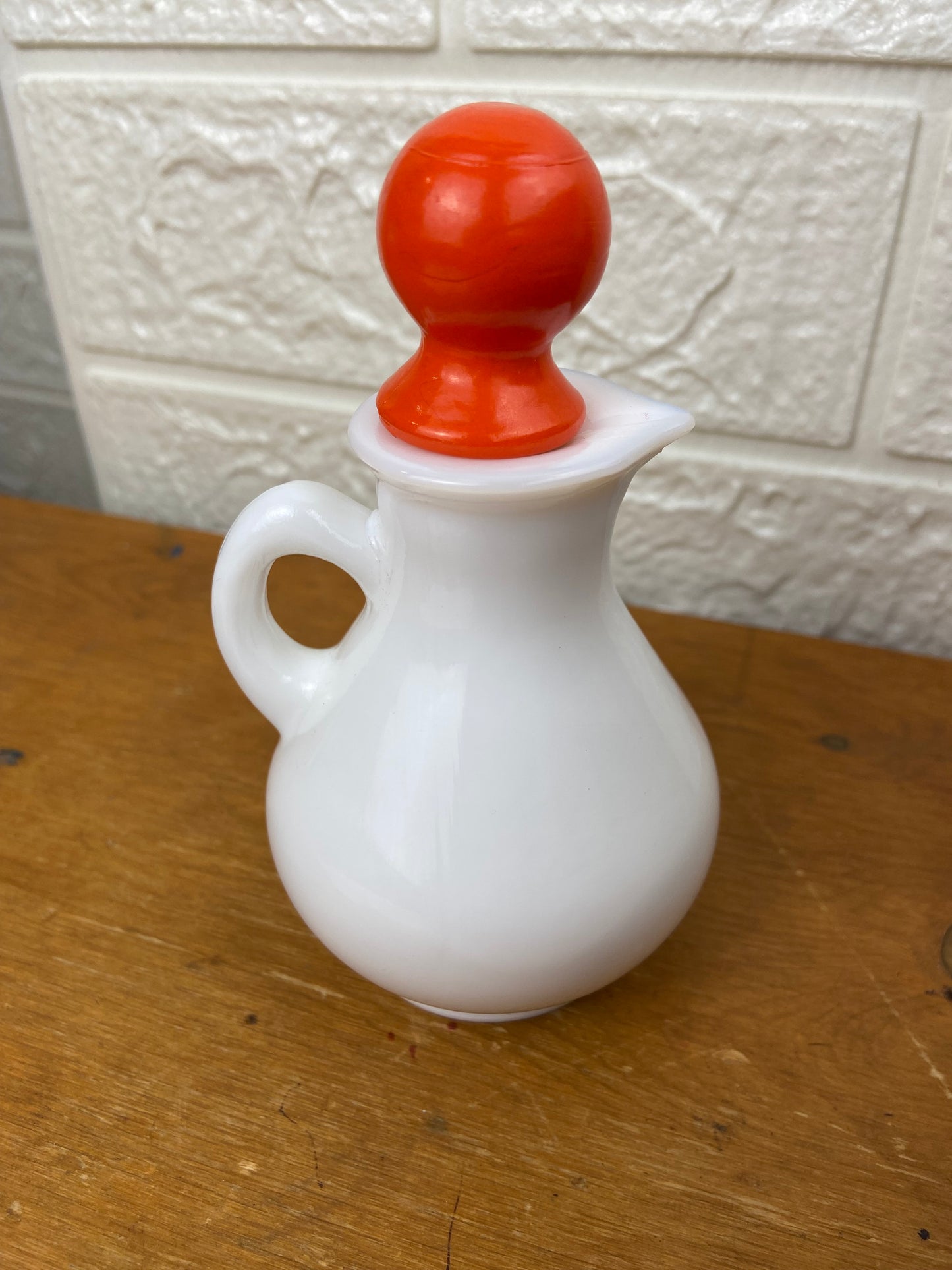 Vintage Avon | Milk Glass Pitcher; Strawberries and Cream Bath Foam (Empty)