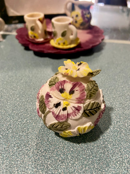 10 Piece Mini Tea Set | Pansy Floral Theme