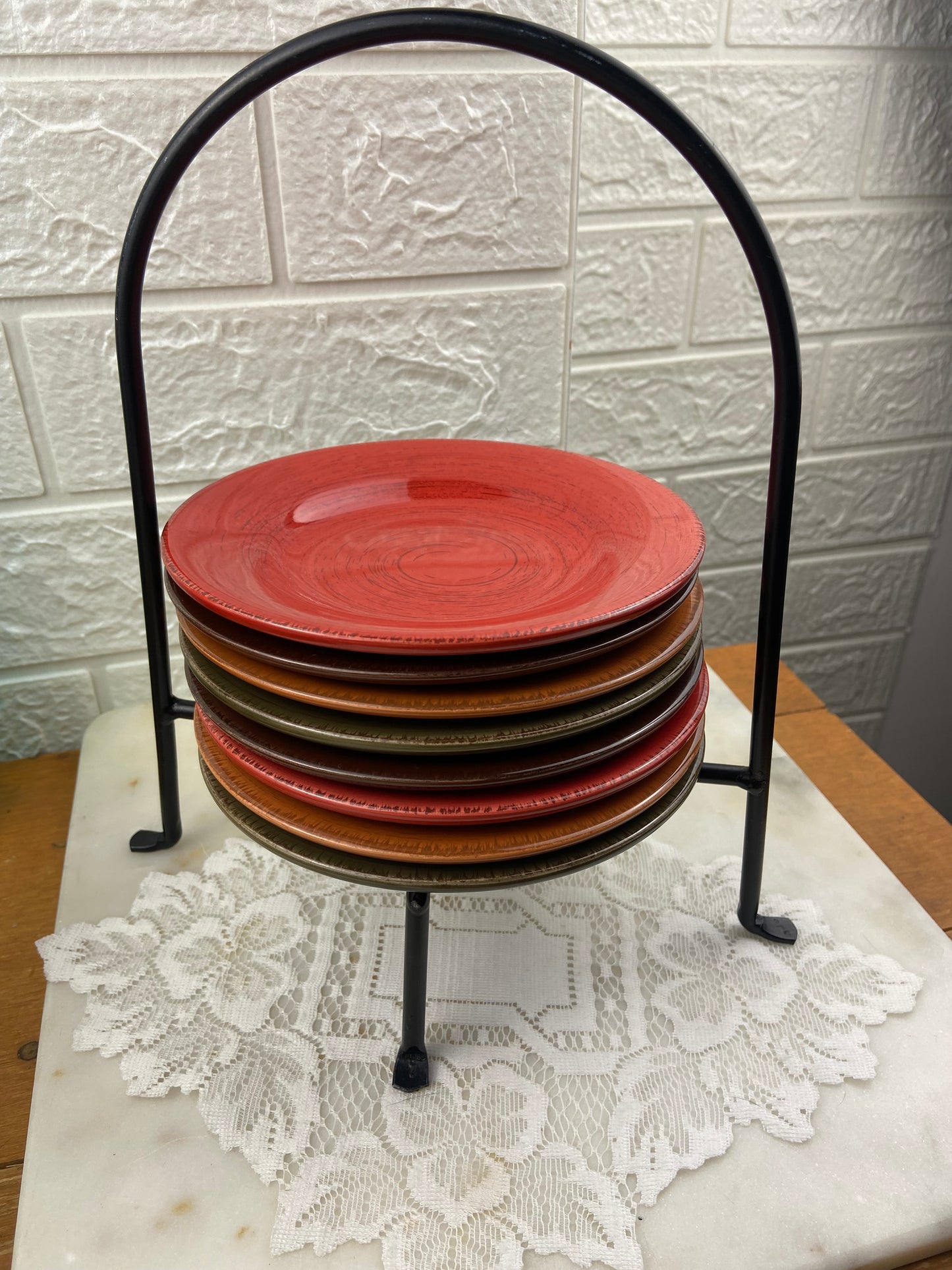 Tag Sonoma Dessert Plates with Iron Rack