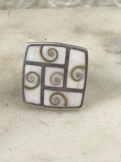 925 Sterling Silver Ring with Inlaid Eye of Shiva / Saint Lucia’s Eye