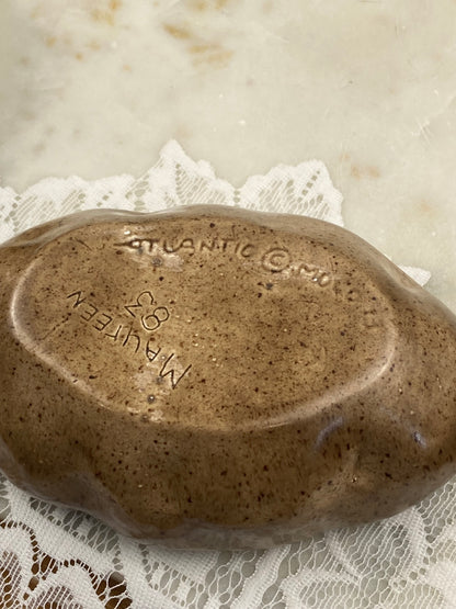 Handmade Ceramic Potato-Shaped Sour Cream Dish with Lid